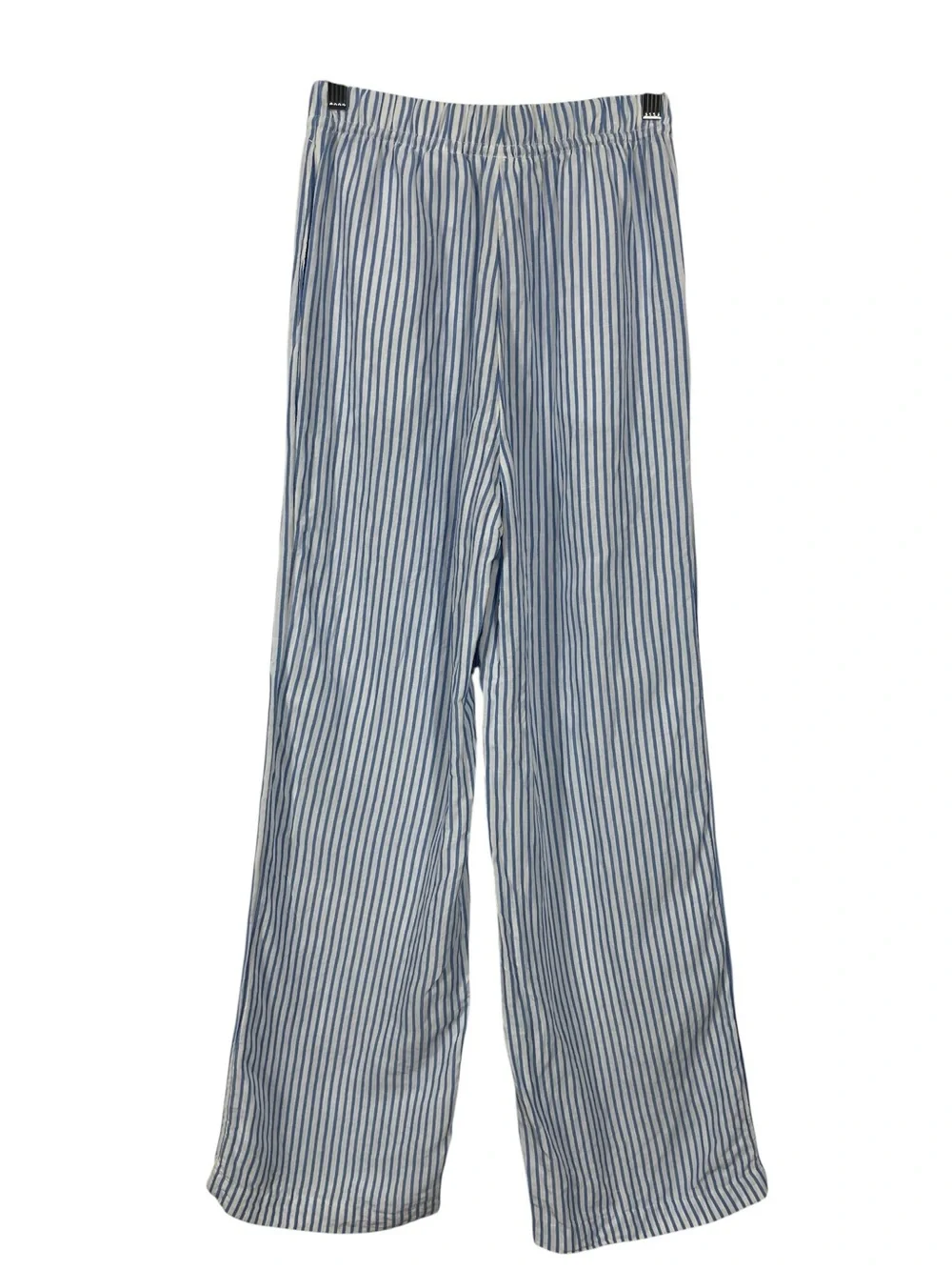 H&M Linen Blend Wide Leg Striped High Rise Pull On Pants Blue White Size XS